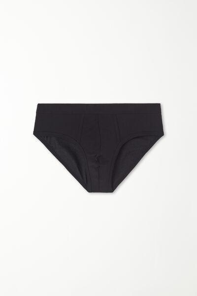 Black Second Skin Lightweight Cotton Briefs, , large image number 4