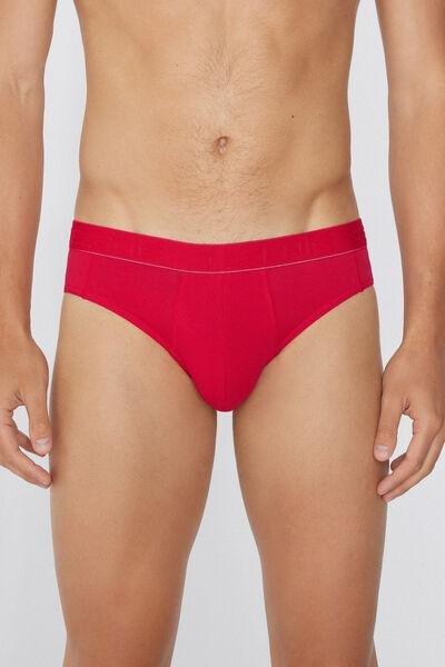 Red Cotton Contrasting Briefs, , large image number 0