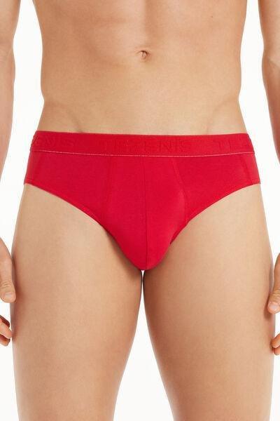 Red Contrasting Seams Briefs, 5701_873V, medium