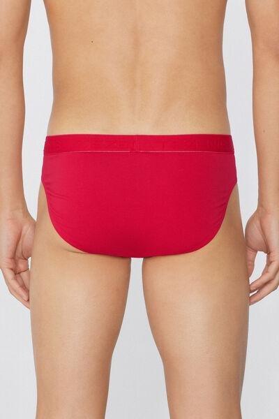 Red Cotton Contrasting Briefs, , large image number 2