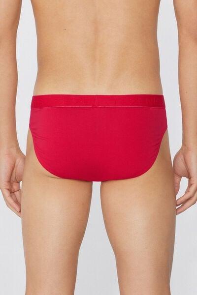 Red Contrasting Seams Briefs, 5701_873V, medium