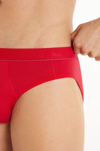 Red Contrasting Seams Briefs, 5701_873V, large image number 3