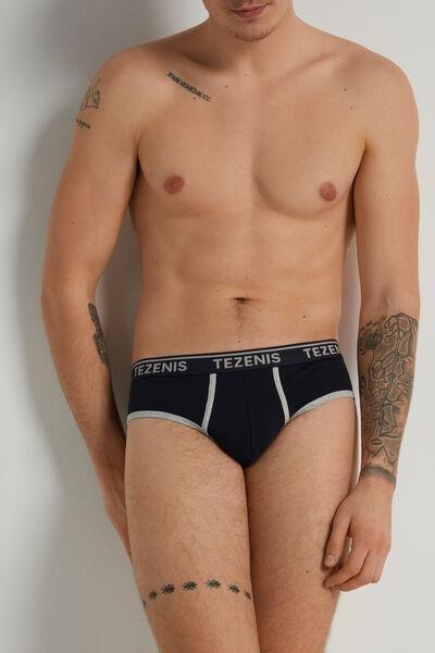 Navy Embroidered Briefs, , large image number 0