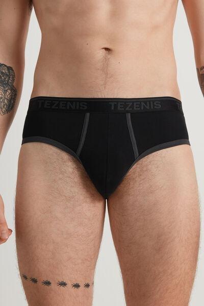 Black Embroidered Briefs, , large image number 0