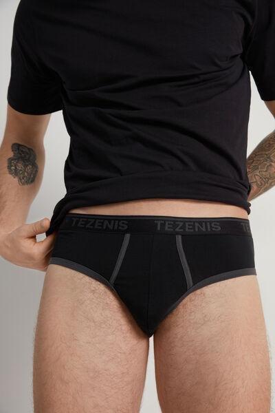 Black Embroidered Briefs, , large image number 1