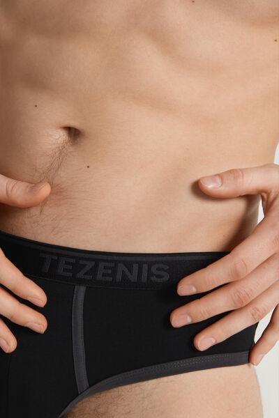 Black Embroidered Briefs, , large image number 3