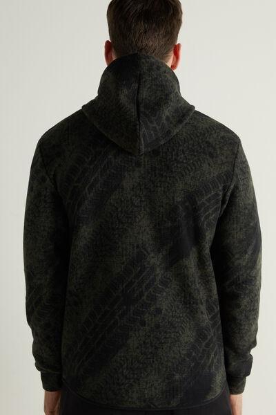 Green Tyre Print Fleece Zip-Up Hoodie, , large image number 2