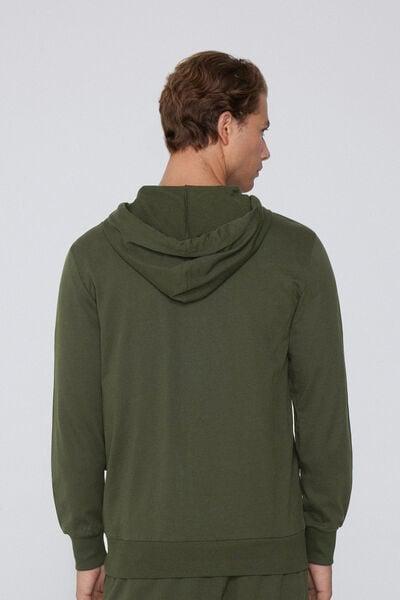 Green Long-Sleeved Zip-Up Hoodie, , large image number 1