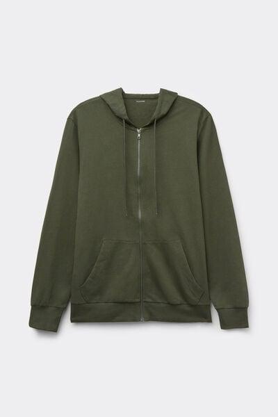 Green Long-Sleeved Zip-Up Hoodie, , large image number 3
