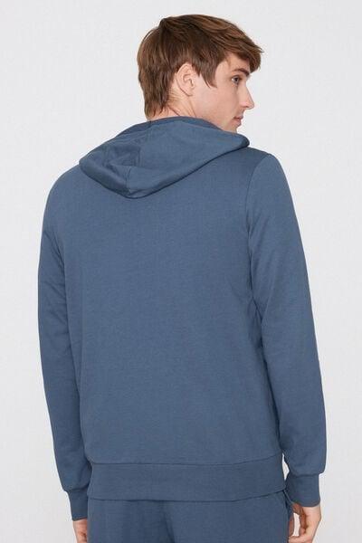 Blue Long-Sleeved Zip-Up Hoodie, 5701_802Y, large image number 2