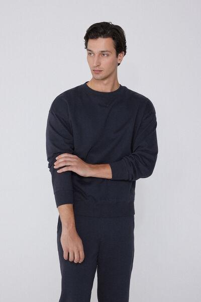 Navy Long Sleeve Sweater, Deep Blue, large image number 0