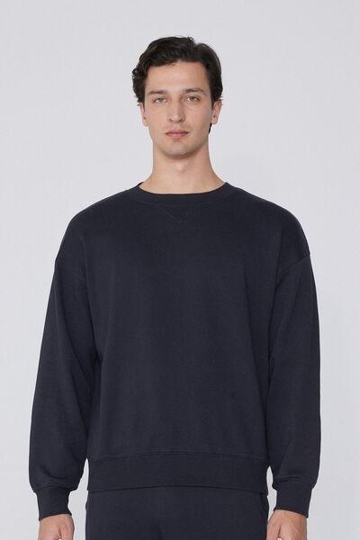 Navy Long Sleeve Sweater, Deep Blue, large image number 1