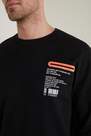 Tezenis - BLACK TRAVEL PRINT Long-Sleeved Dropped Shoulder Printed Sweatshirt