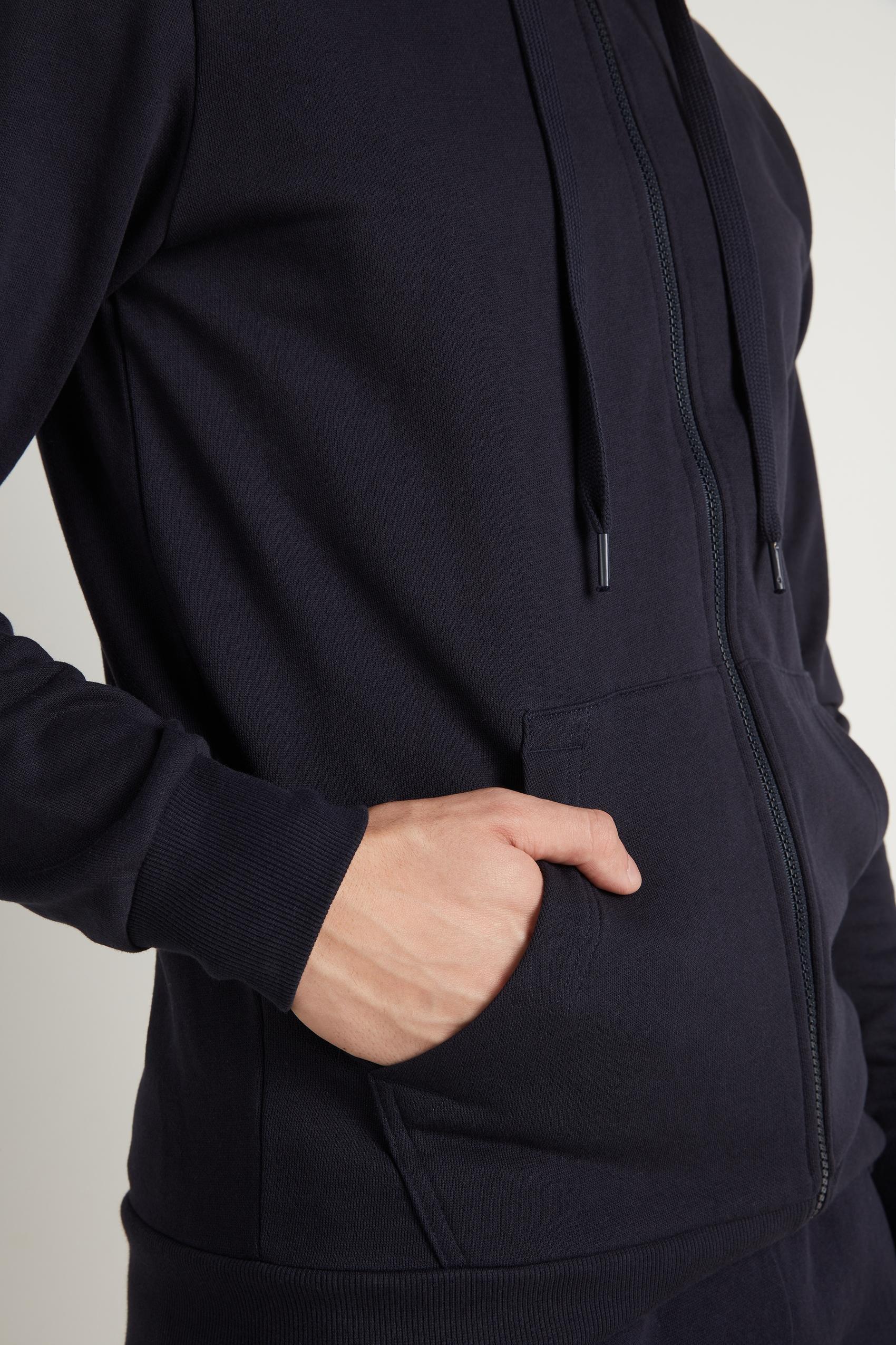 Blue Basic Hoodie With Pocket, , large image number 5