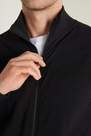 Tezenis - Black Cotton Pique Sweatshirt With Zip