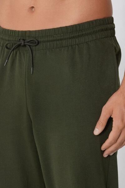Green Fleece Cotton Joggers, 5701_790J, large image number 1
