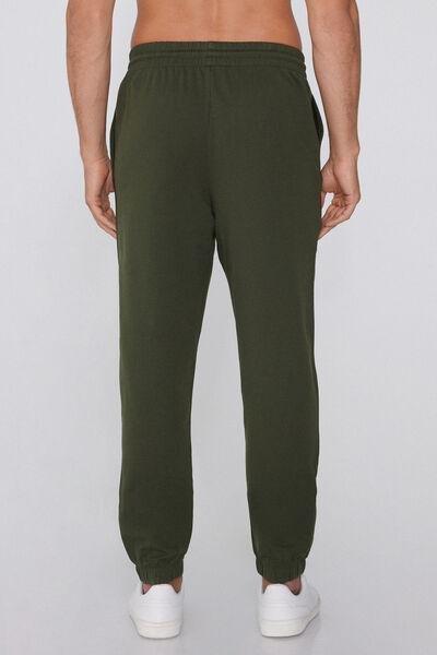 Green Fleece Cotton Joggers, 5701_790J, medium