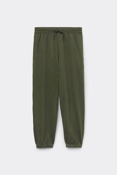 Green Fleece Cotton Joggers, 5701_790J, large image number 4