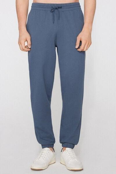 Blue Fleece Pocketed Pants, 5701_802Y, medium
