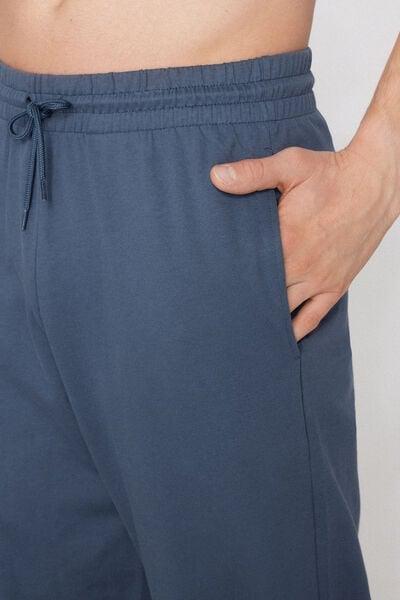 Blue Fleece Pocketed Pants, 5701_802Y, large image number 3