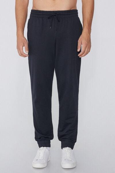 Navy Fleece Trousers, Deep Blue, medium