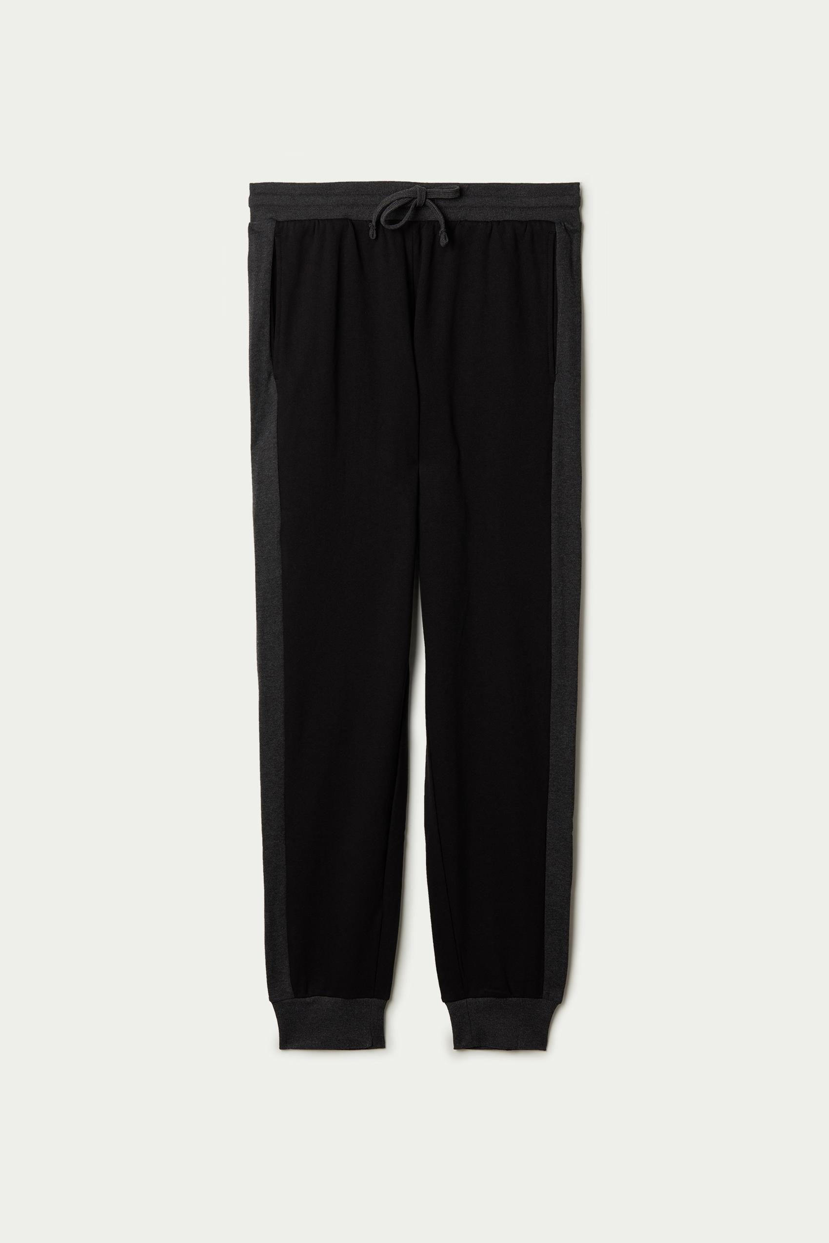Multicolour Two-Tone Jogging Bottoms, Black/dark Grey Blend, large image number 1