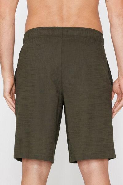 Green Linen-Look Cotton Canvas Shorts, 5701_226Z, medium