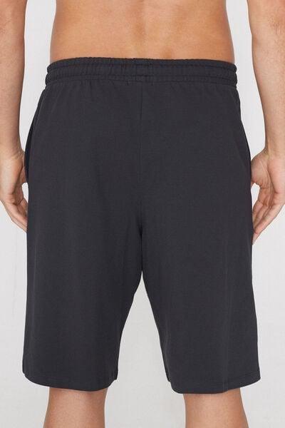 Grey Drawstring Waist Pique Shorts, 5701_4712, medium