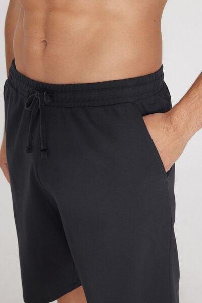Grey Drawstring Waist Pique Shorts, 5701_4712, large image number 3