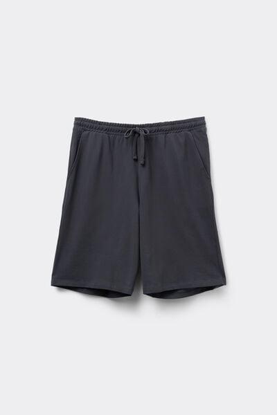 Grey Drawstring Waist Pique Shorts, 5701_4712, large image number 4