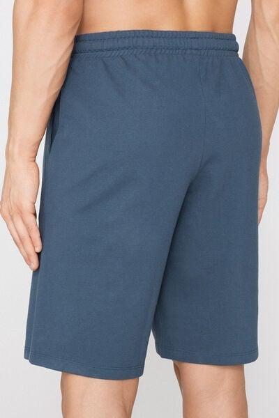 Blue Drawstring Waist Pique Shorts, 5701_802Y, large image number 2
