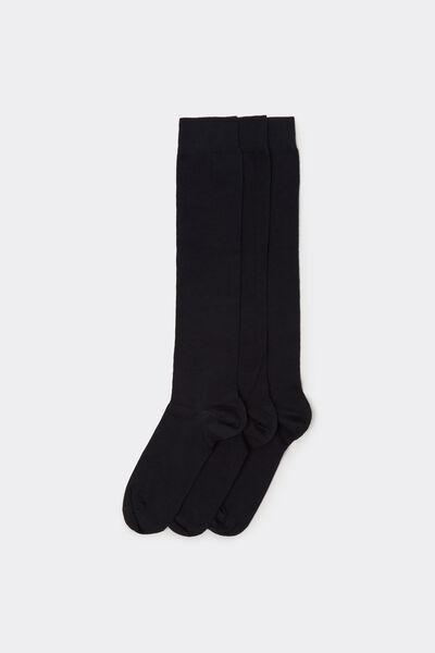 Blue Lightweight Long Socks, Set Of 3, Blue, large image number 0