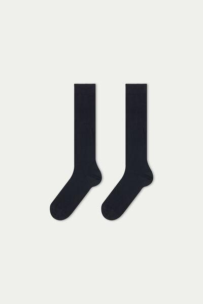 Multicolour Long Socks, Set Of 3, Black/grey Blend/blue, large image number 4