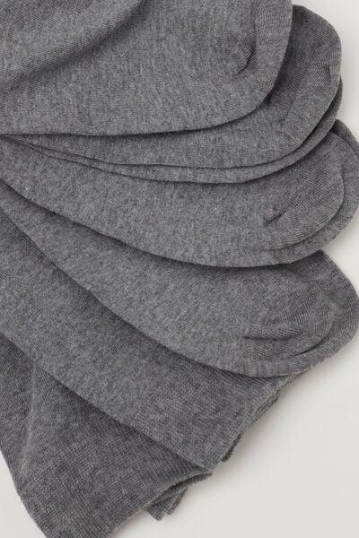 Grey Lightweight Long Cotton Socks, Set Of 3, 5701_615Z, large image number 1