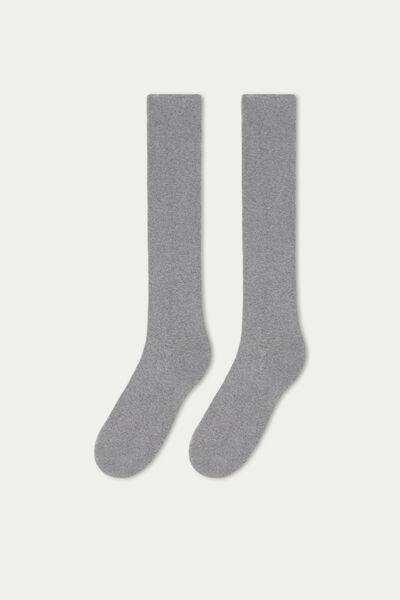 Grey Long Thermal Cotton Socks, 5701_9301, large image number 1
