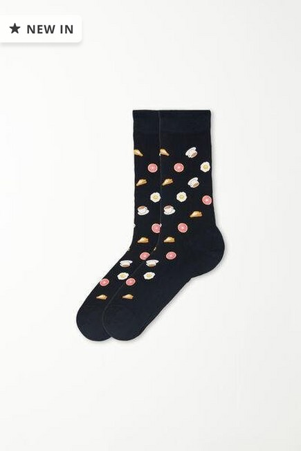 Tezenis - Black Patterned Cotton Socks