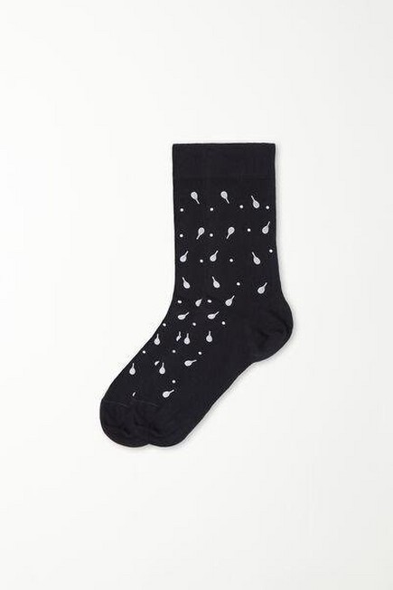 Tezenis - Black Short Printed Cotton Socks