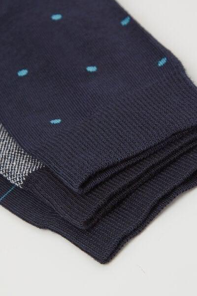 Black / Grey/ Navy Patterned Cotton Socks, Set Of 3, 5701_126Z, large image number 1