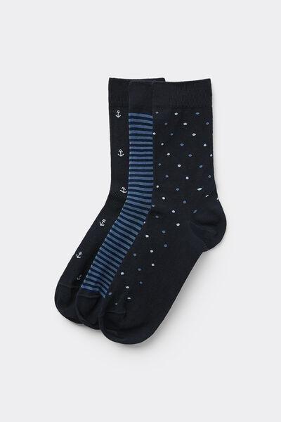 Multicolour Patterned Socks, Set Of 3, 5701_667Y, large image number 0