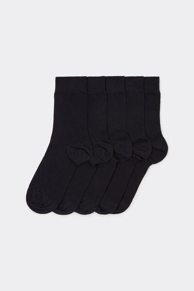 Blue Lightweight Short Socks, Set Of 5, Blue, large image number 0