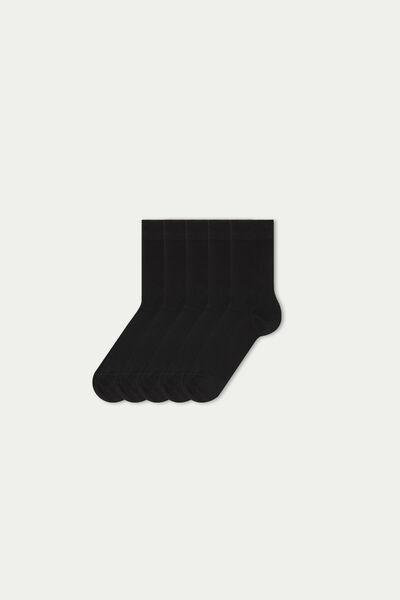Multicolour Lightweight Short Cotton Socks, Set Of 5, Black, large image number 0