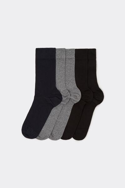 Multicolour Lightweight Short Cotton Socks, Set Of 5, , medium