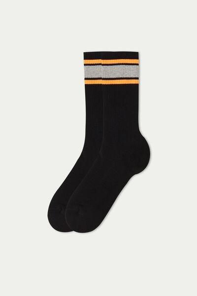 BLACK BAND GREY BLEND Patterned Cotton Sports Socks, 5701_694U, large image number 1