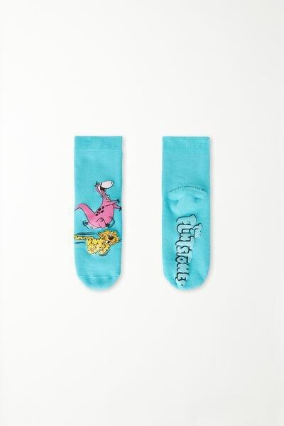 Black Flintstones Print Non-Slip Socks, , large image number 0