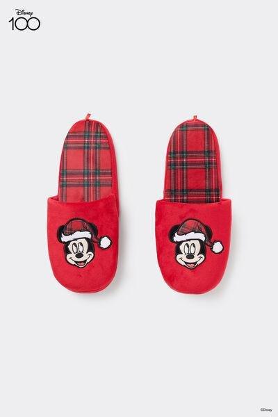 Red Disney Mickey Mouse Slippers, 5701_213Y, large image number 0