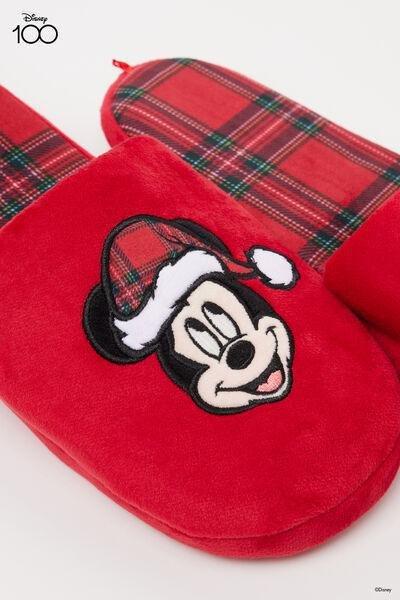 Red Disney Mickey Mouse Slippers, 5701_213Y, large image number 1