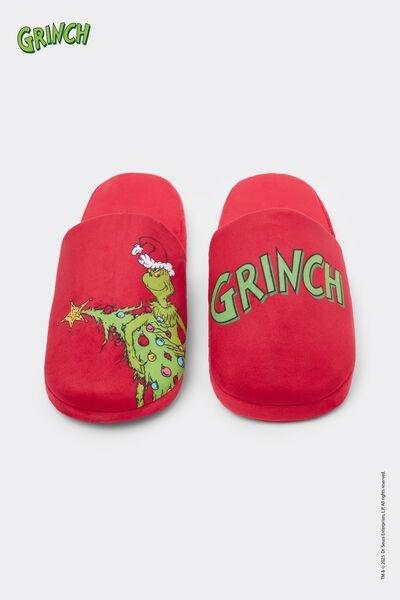 Red Grinch Embroidery Cotton Indoor Slipper, 5701_147Z, large image number 0
