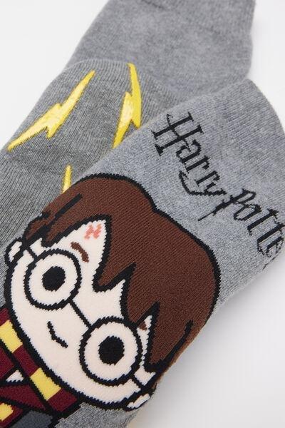 Grey Harry Potter Print Short Non-Slip Socks, Kids Unisex, 5701_109Z, medium