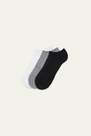 Tezenis - Black/White/Grey Blend 3 X Cotton Trainer Socks
