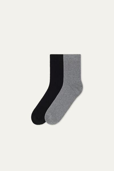 NERO/GRIGIO Short Thermal Cotton Socks, 5701_9301, large image number 0